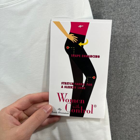 Women with Control Tall Tummy Control Full Leg Crop Pants White, Tall XX-Small - Picture 7 of 10